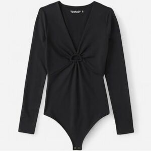 Abercrombie & Fitch Long-Sleeve Seamless Fabric Keyhole Bodysuit